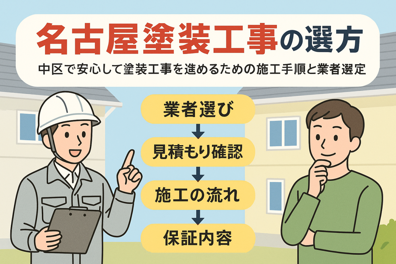 名古屋市中区の塗装工事で失敗しない方法！施工の流れと業者の選び方を解説