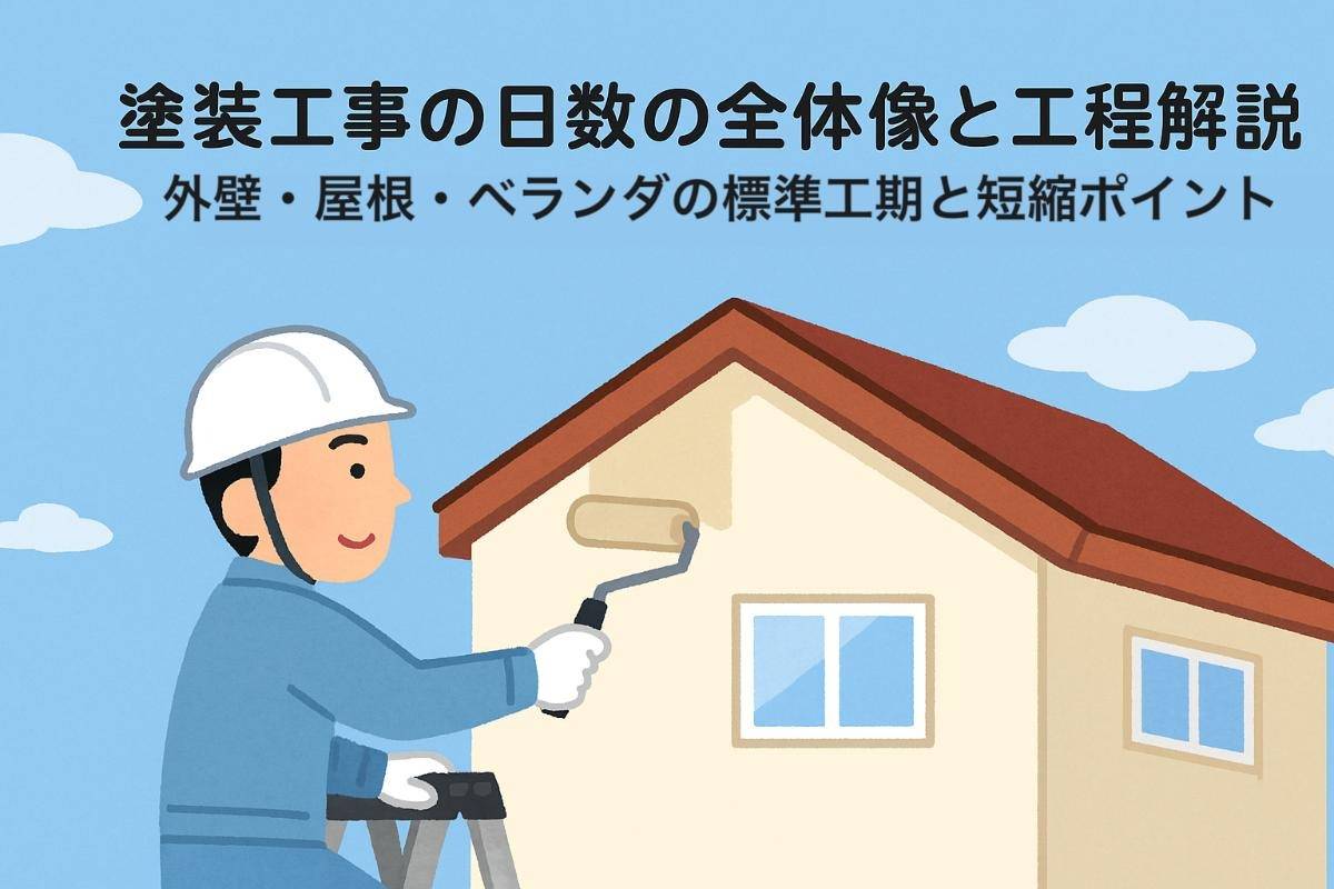 塗装工事の一日の全体像と工程解説｜外壁・屋根・ベランダの標準工期と短縮ポイント