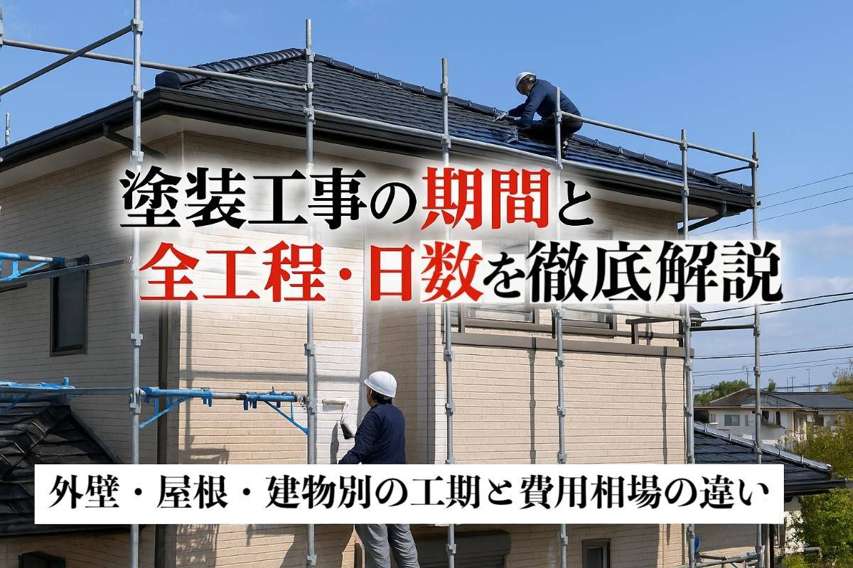塗装工事の期間と全工程・日数を徹底解説｜外壁・屋根・建物別の工期と費用相場の違い