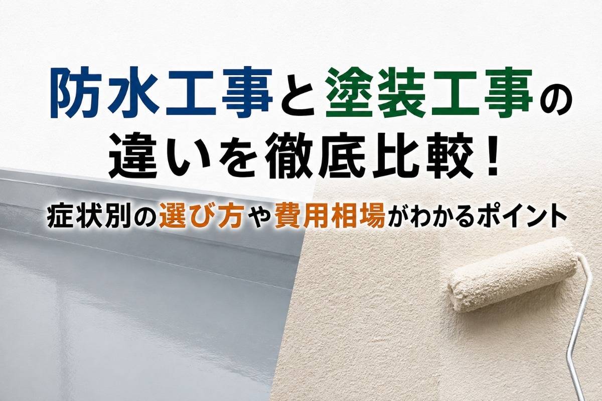 防水工事と塗装工事の違いを徹底比較!症状別の選び方や費用相場がわかるポイント